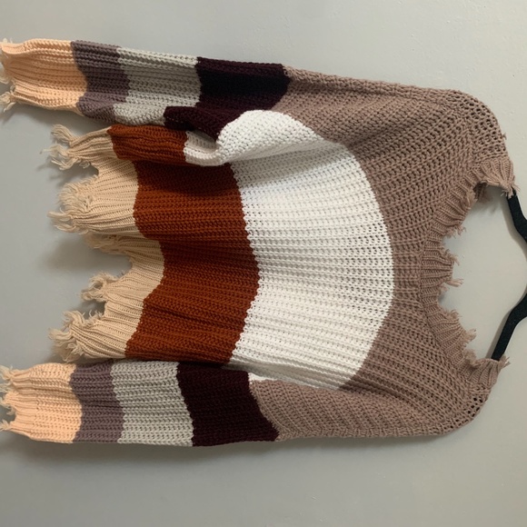 Adorable Oversized Distressed Multicolor Sweater! - Picture 2 of 3